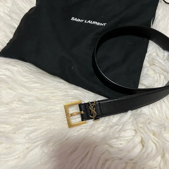 Yves Saint Laurent ブラックレザーベルト 楽天市場】SAINT LAURENT サンローラン ベルト YSL BELT 3.0